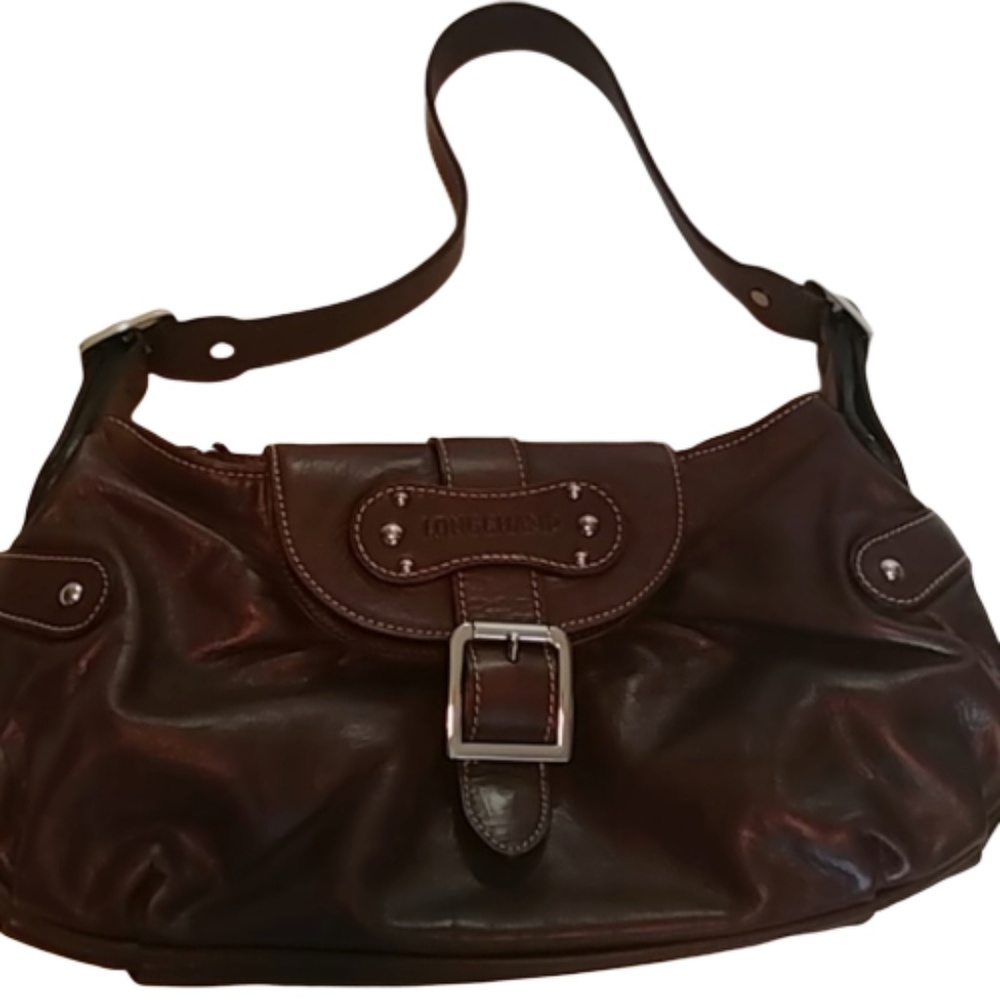 Longchamp Dark Brown Leather Shoulder Bag